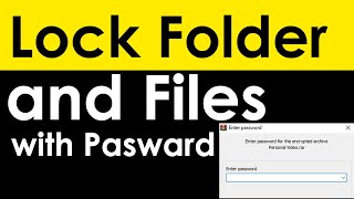 How to Lock Folder amp File with Password in Windows 10 8 7 Vista XP [upl. by Adnilg]