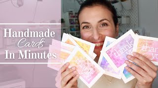 HANDMADE CARDS in MINUTES with this Card Making Technique [upl. by Yziar]