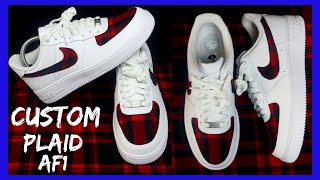 NIKE AIR FORCE 1 CUSTOM  PLAID AF1 EASY 2021 [upl. by Aivital]