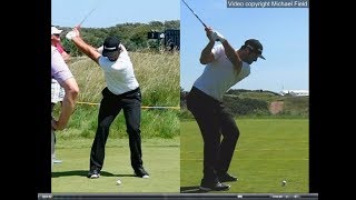 Jon Rahm golf swing  Long Iron faceon amp downtheline July 2017 [upl. by Nytsirt]