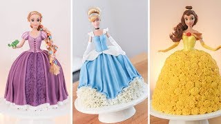 How to make Disney PRINCESS Doll CAKES  Cake decorating Ideas [upl. by Rudd]