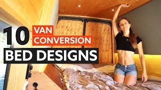 10 Awesome BED DESIGNS for your VAN CONVERSION 🛏 🚐 [upl. by Riker]