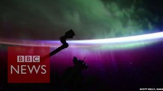 Northern Lights Timelapse shows Aurora Borealis from space  BBC News [upl. by King847]