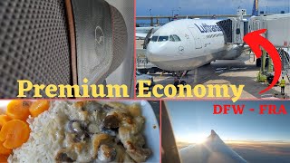 Lufthansa PREMIUM Economy  Flight Review  Airbus A330  DFWFRA [upl. by Niabi]