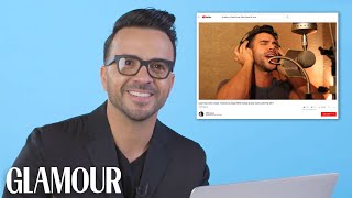 Luis Fonsi Watches Fan Covers On YouTube  Glamour [upl. by Yezdnil975]