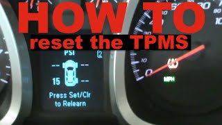 Chevy Equinox  GMC Terrain  How to Reset the TPMS [upl. by Entruoc]