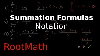 Summation Formulas and Sigma Notation Part 1 Notation [upl. by Alejandrina]