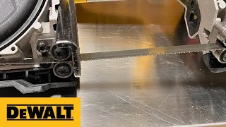 DEWALT® Product Guide  DCS376 Bandsaw Blade Installation and Removal [upl. by Lenoyl959]