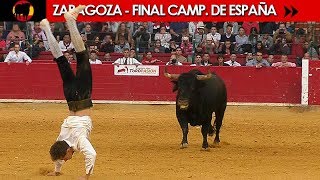 FINAL DEL CAMPEONATO DE ESPAÑA DE RECORTADORES CON TOROS 2017  ZARAGOZA 12102017 [upl. by Adnwahs]