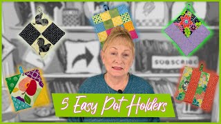 5 Easy Pot Holders  The Sewing Room Channel [upl. by Notnarb]