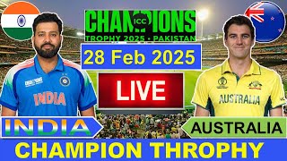 🔴LiveIndia vs Australia ICC Champion Trophy Live  IND vs AUS Live Cricket Match Today  Cricket [upl. by Ailesor]