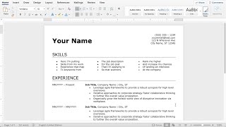 How to Make an Easy Resume in Microsoft Word latest [upl. by Gnad]