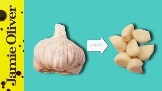 How To Easily Peel Garlic  1 Minute Tips  Jamie Oliver [upl. by Leiuqeze]