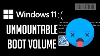 FIX UNMOUNTABLEBOOTVOLUME Blue Screen Error on Windows 1110 5 Solutions [upl. by Thorwald585]