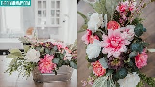 DIY Faux Flower Arrangement  Cheap amp Easy [upl. by Suravart]