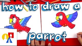 How To Draw A Cartoon Parrot [upl. by Jonina]