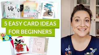 5 Easy Card Making Ideas for Beginners [upl. by Nnyre851]