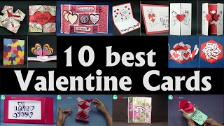 Valentine Card Ideas  Top 10 DIY Valentine Cards to Make At Home [upl. by Nalliuq94]