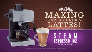 Mr Coffee® Espresso Maker  Making Capuccino amp Latte [upl. by Eseekram903]