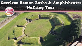 CAERLEON ROMAN BATHS amp AMPHITHEATRE WALES  Walking Tour  Pinned on Places [upl. by Rettuc]