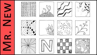 12 Zentangle Patterns  Easy Step by Step Zentangle Tutorial for Beginners ReUpload [upl. by Chariot]