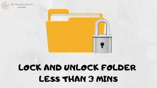 How to lock and unlock a folder in windows 10  easiest and simplest way [upl. by Turk]