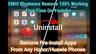 EMUI ADB Bloatware Uninstall PreInstalled Apps from Honor Huawei Smartphone SDK Tools for Huawei [upl. by Rochemont]