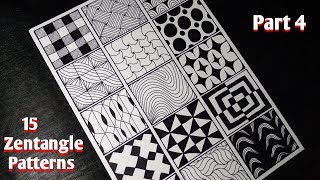 15 Zentangle Patterns  Part 4  Tutorial [upl. by Arok]