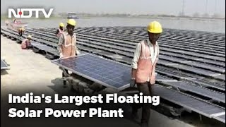 Indias Biggest Floating Solar Power Plant Being Set Up In Telangana [upl. by Helli]