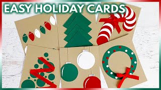 Easy Handmade Christmas Cards That Anyone Can Make  DIY Holiday Cards [upl. by Tartaglia]