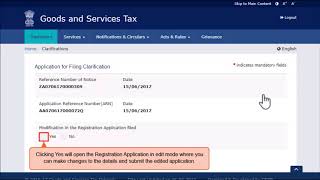 How to file clarification in GST application Raised by the departmentstep by step [upl. by Alamap]