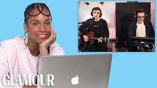 Alicia Keys Watches Fan Covers on YouTube  Glamour [upl. by Rainwater936]