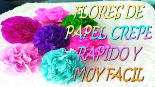 flores de papel crepe faciles de hacer [upl. by Ativel306]