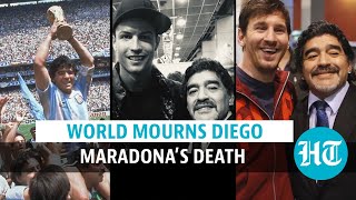 Diego Maradona dies at 60 Lionel Messi Cristiano Ronaldo pay tribute [upl. by Klimesh518]