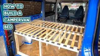 HOW TO build a CAMPERVAN BED  DIY Budget Campervan Conversion [upl. by Aihk]