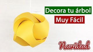 Esfera de Navidad de papel fácil de hacer  DIY navideño [upl. by Spillihp]