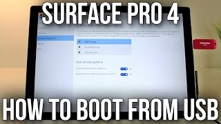 Microsoft Surface Pro 4  How To Boot From USB Media [upl. by Eremahs]