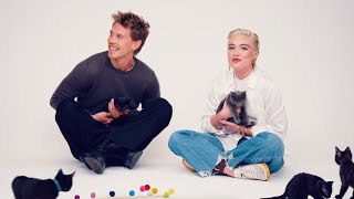 Austin Butler and Florence Pugh The Kitten Interview [upl. by Aspa]