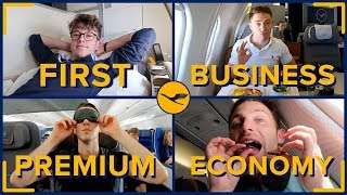 Flying With LUFTHANSA In All Four Classes First Class Business Premium amp Economy [upl. by Genni]