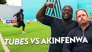 Akinfenwa goes BEAST MODE in Volley Challenge 💪  Tubes vs Bayo Akinfenwa [upl. by Brindle679]