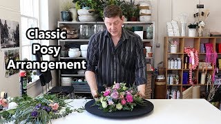 How To Make A Posy Flower Arrangement In Floral Foam [upl. by Lekcar]