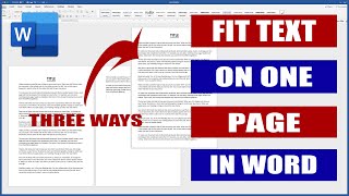 How to Fit Text to One Page in Word  Microsoft Word Tutorials [upl. by Thorvald]