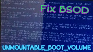 How to fix Windows XP BSOD UNMOUNTABLEBOOTVOLUME [upl. by Adiasteb]