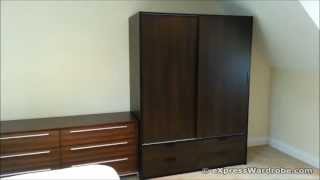 IKEA TRYSIL Wardrobe Sliding Doors 4 Drawers Dark Brown Black Design [upl. by Sulokcin]