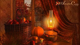 Cozy Autumn Nook Ambience With Rain and Thunder Sounds For Sleeping and Relaxation [upl. by Ained]