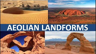 AEOLIAN LANDFORMSARID AND SEMI ARID LANDFORMS [upl. by Shiau841]