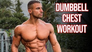 Chest Routine Using ONLY Dumbbells  Home Workout [upl. by Rothstein]