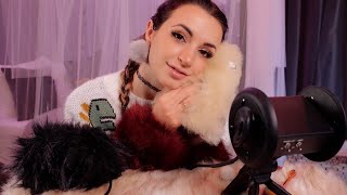 ASMR  Fluffy Comfy Cozy Ear Attention  Brushing amp Fuzzy Cuffs [upl. by Mommy]