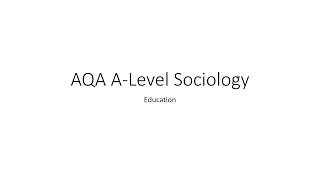 AQA ALevel sociology Education revision [upl. by Koralie]