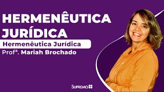 Hermenêutica Jurídica  Profª Mariah Brochado [upl. by Ahseiyn]